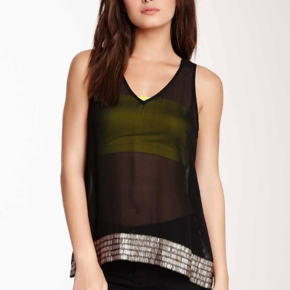 Nordstrom fifteen twenty silk black tank top